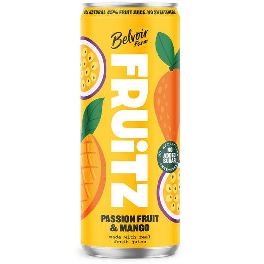 Belvoir_FRUiTZ Passion Fruit & Mango Can 330ml-Pack of 4