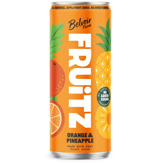 Belvoir_FRUiTZ Orange & Pineapple Can 330ml-Pack of 4