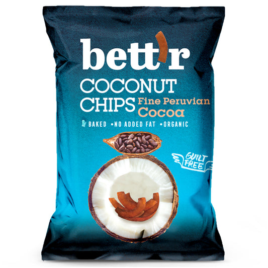 Bettr_Coconut Chips with Cacao Organic Vegan Gluten Free 40g-Pack of 8