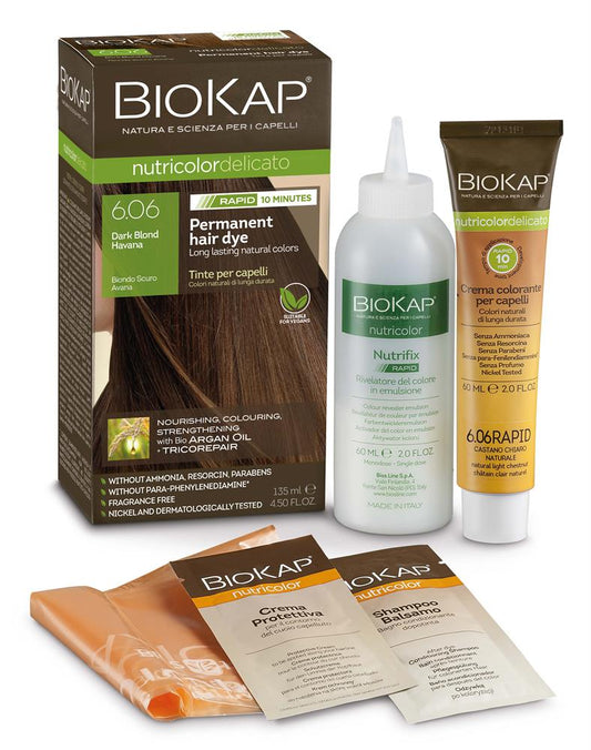 BioKap_Dark Blond Havana 6.06 Rapid Permanent Hair Dye 140 ml