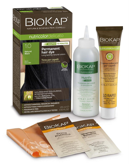 BioKap_Natural Black 1.0 Rapid Permanent Hair Dye 140 ml