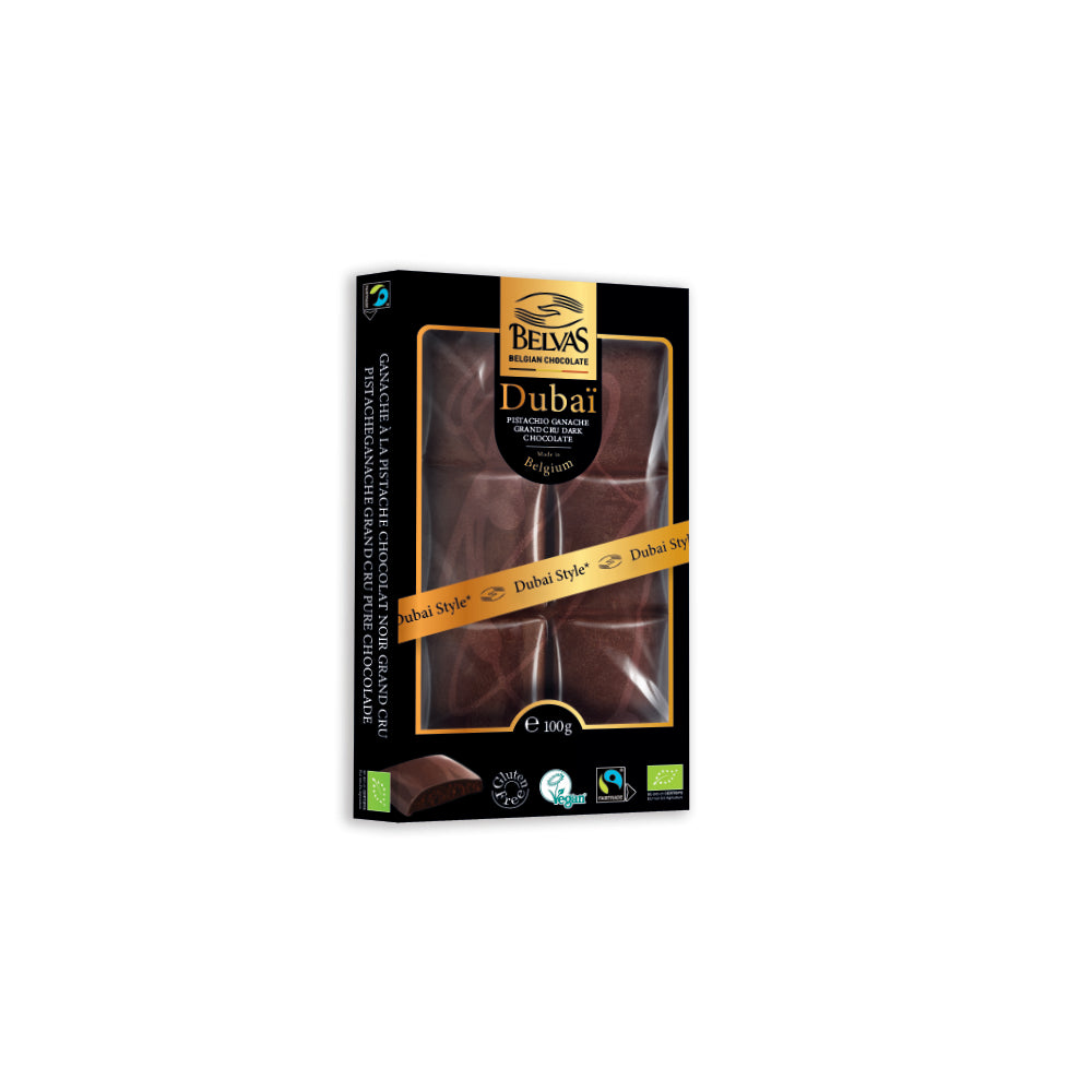 Belvas Tablette Dubai Ganache noir 100g Bio