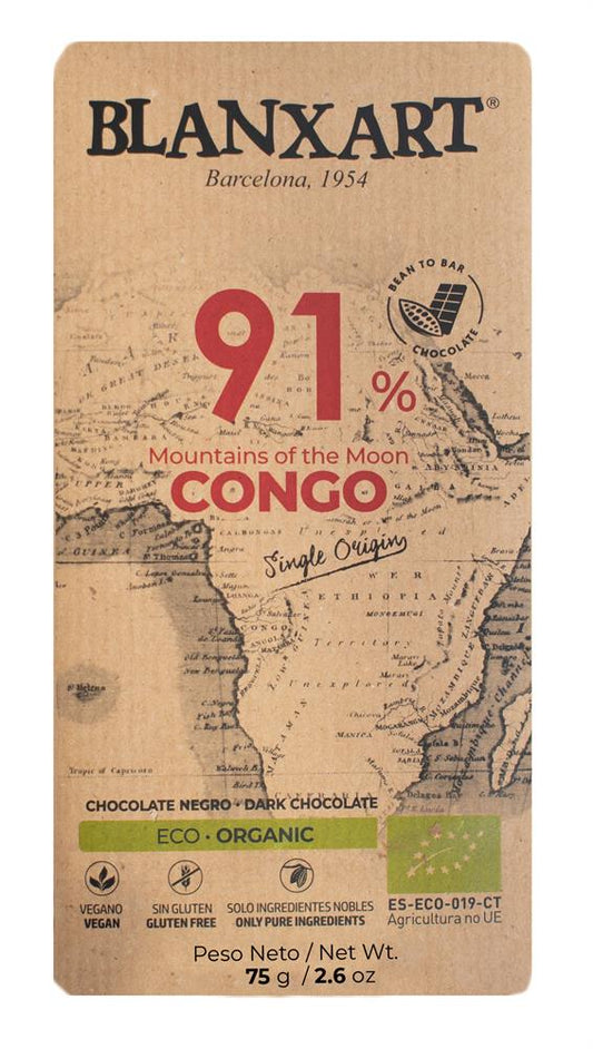 Blanxart_Premium Organic & Vegan 91% CONGO 75g-pack of 3
