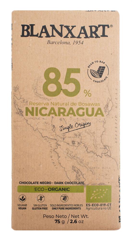 Blanxart_Premium Organic & Vegan 85% NICARAGUA 75g-pack of 3