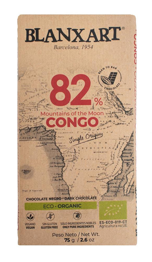 Blanxart_Premium Organic & Vegan 82% CONGO Chocolate Bar 75g-pack of 3