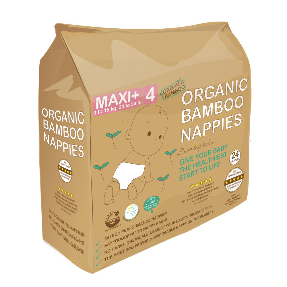 Beaming Baby_Organic Bamboo Nappies Size 4 (9-15 kg 24 nappies)