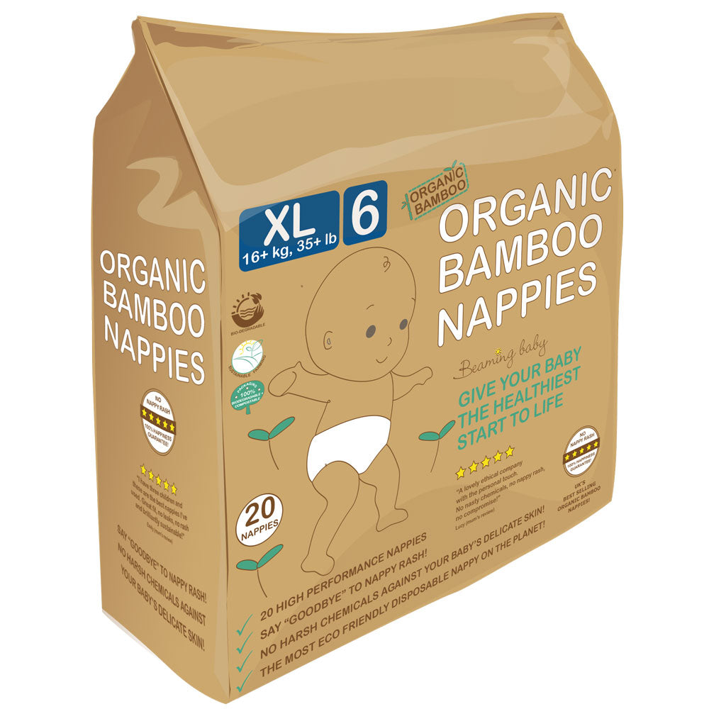 Beaming Baby_Organic Bamboo Nappies Size 6 (16+ kg 20 nappies)