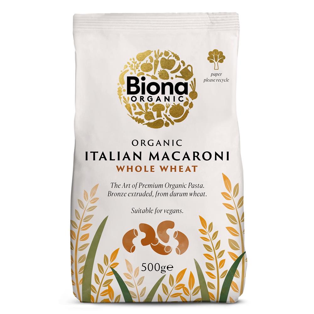 Biona_Whole Macaroni Pasta Organic Bronze Extruded 500g