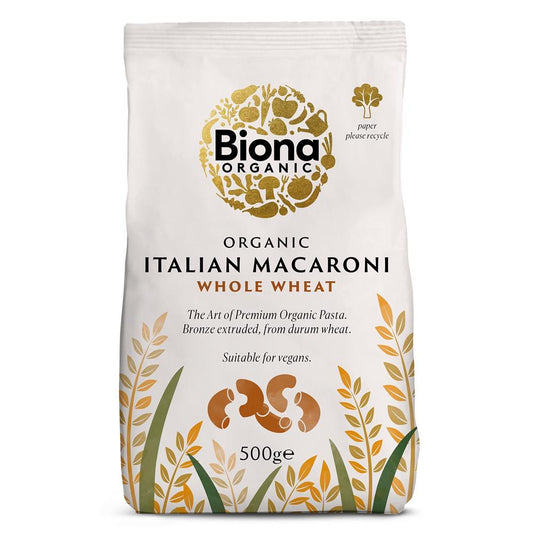 Biona_Whole Macaroni Pasta Organic Bronze Extruded 500g