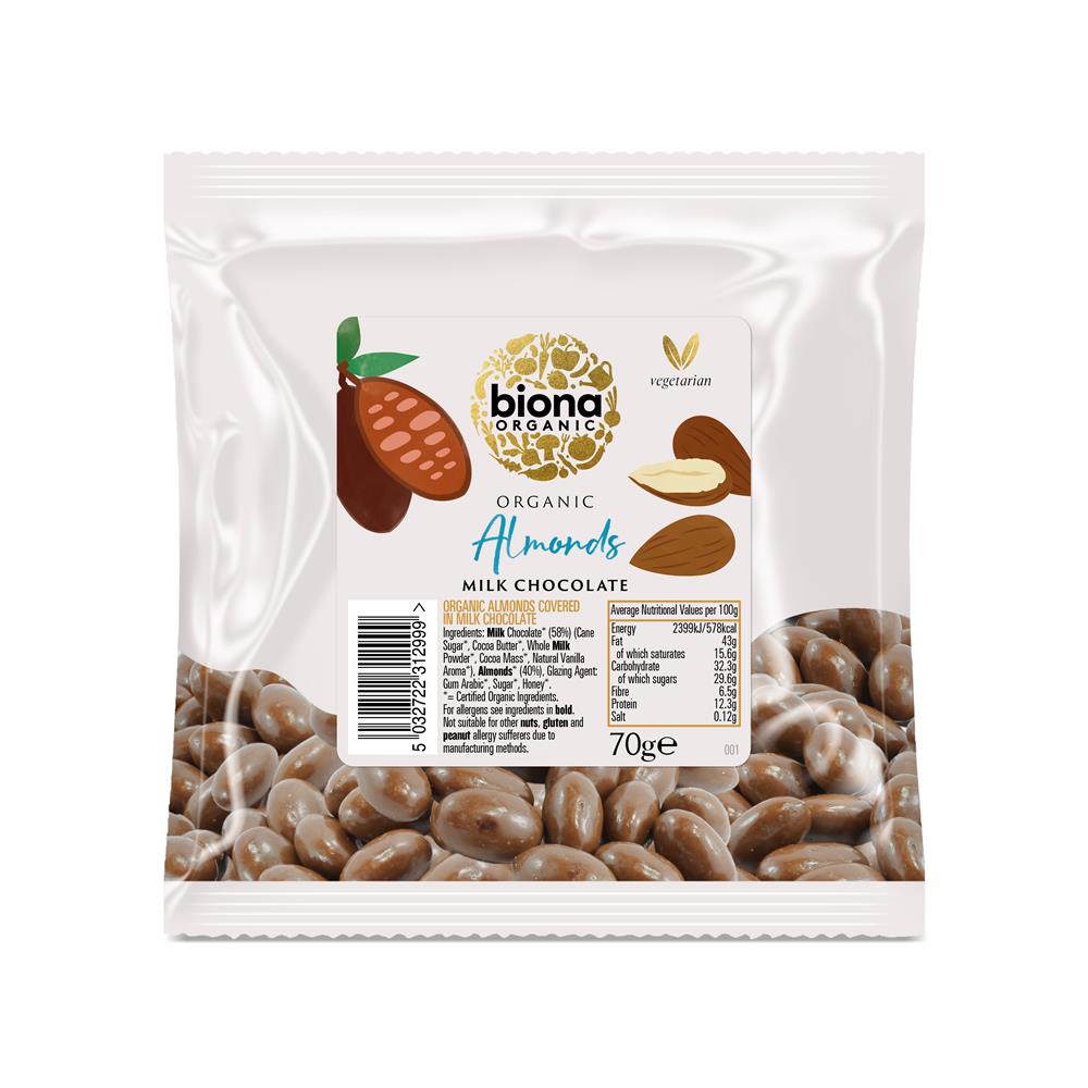 Biona_Organic Milk Chocolate covered Almonds 70g
