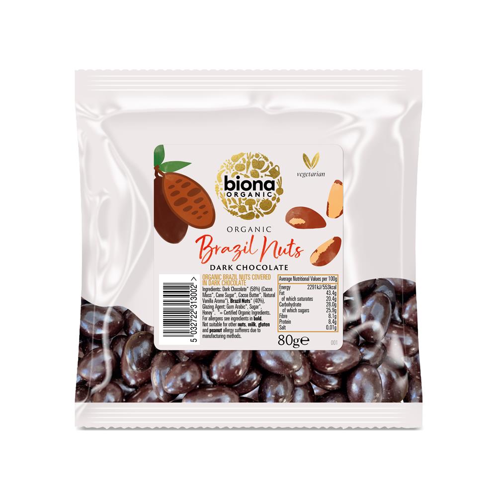 Biona_Organic Plain Chocolate covered Rainforest Brazils 80g