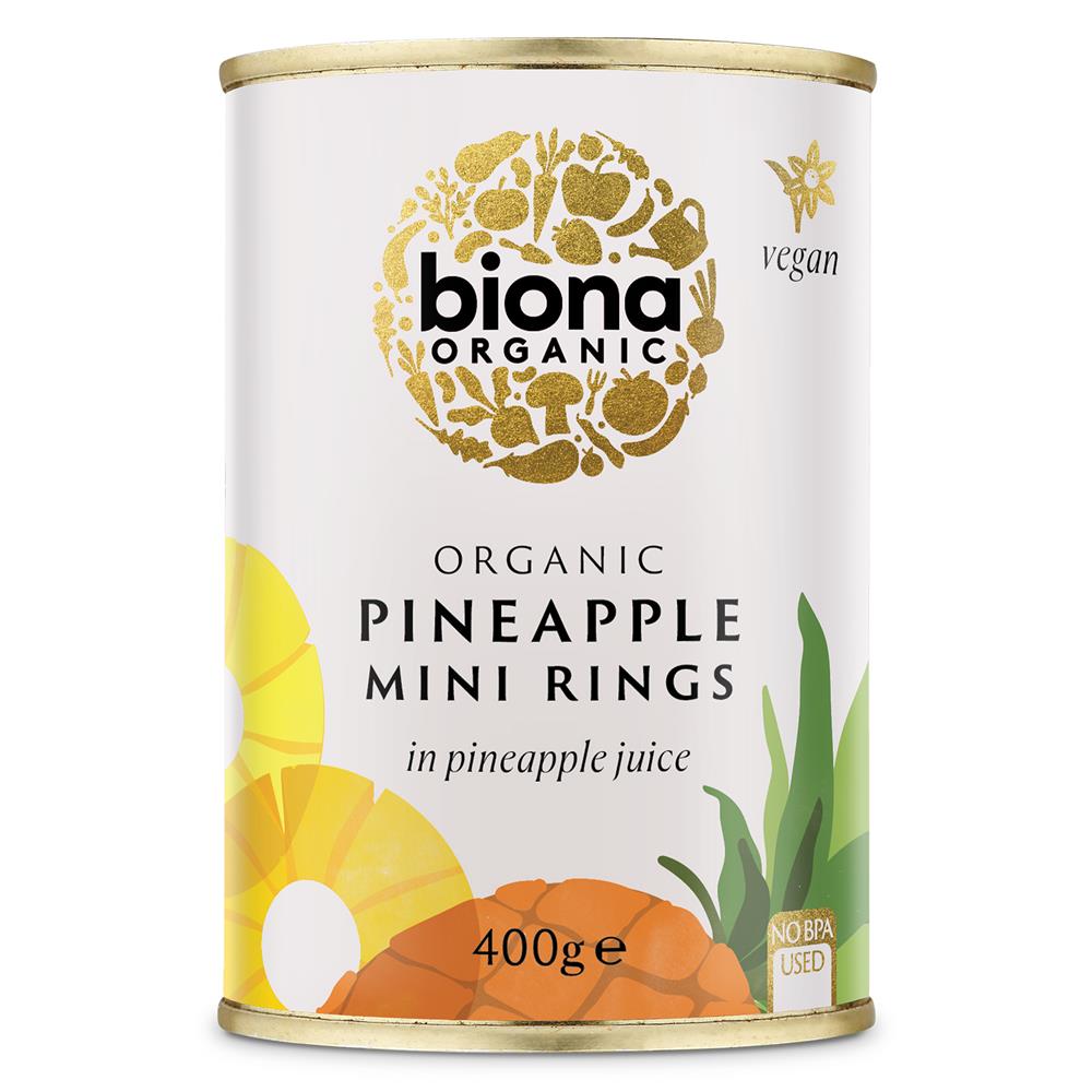 Biona_Mini Pineapple Rings in Pineapple Juice Organic 400g