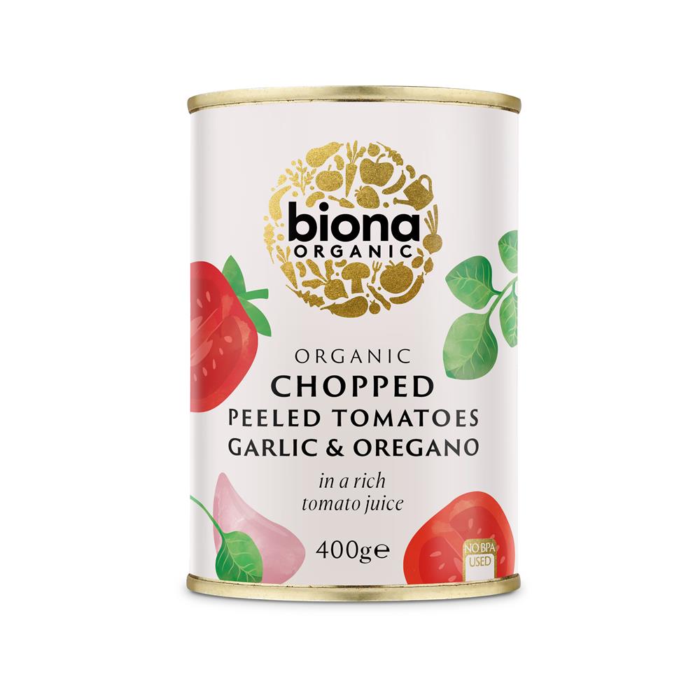 Biona_Organic Chopped Tomatoes with Garlic and Oregano 400g