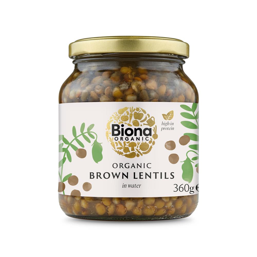 Biona_Organic Brown Lentils in Glass Jars 360g