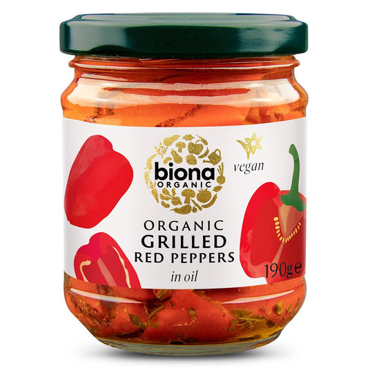 Biona_Grilled Red Peppers in Oil Organic 190g