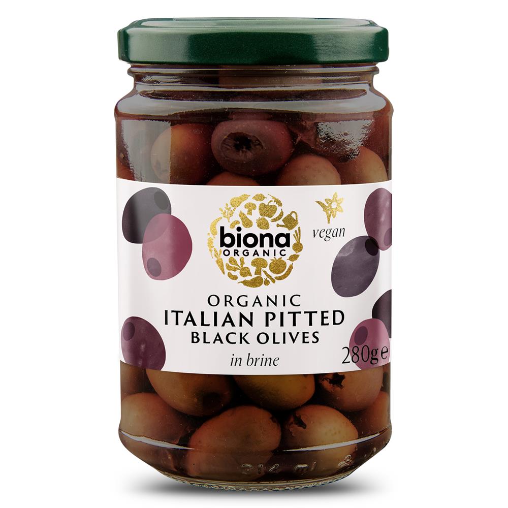 Biona_Pitted Black Olives in Brine Organic 280g