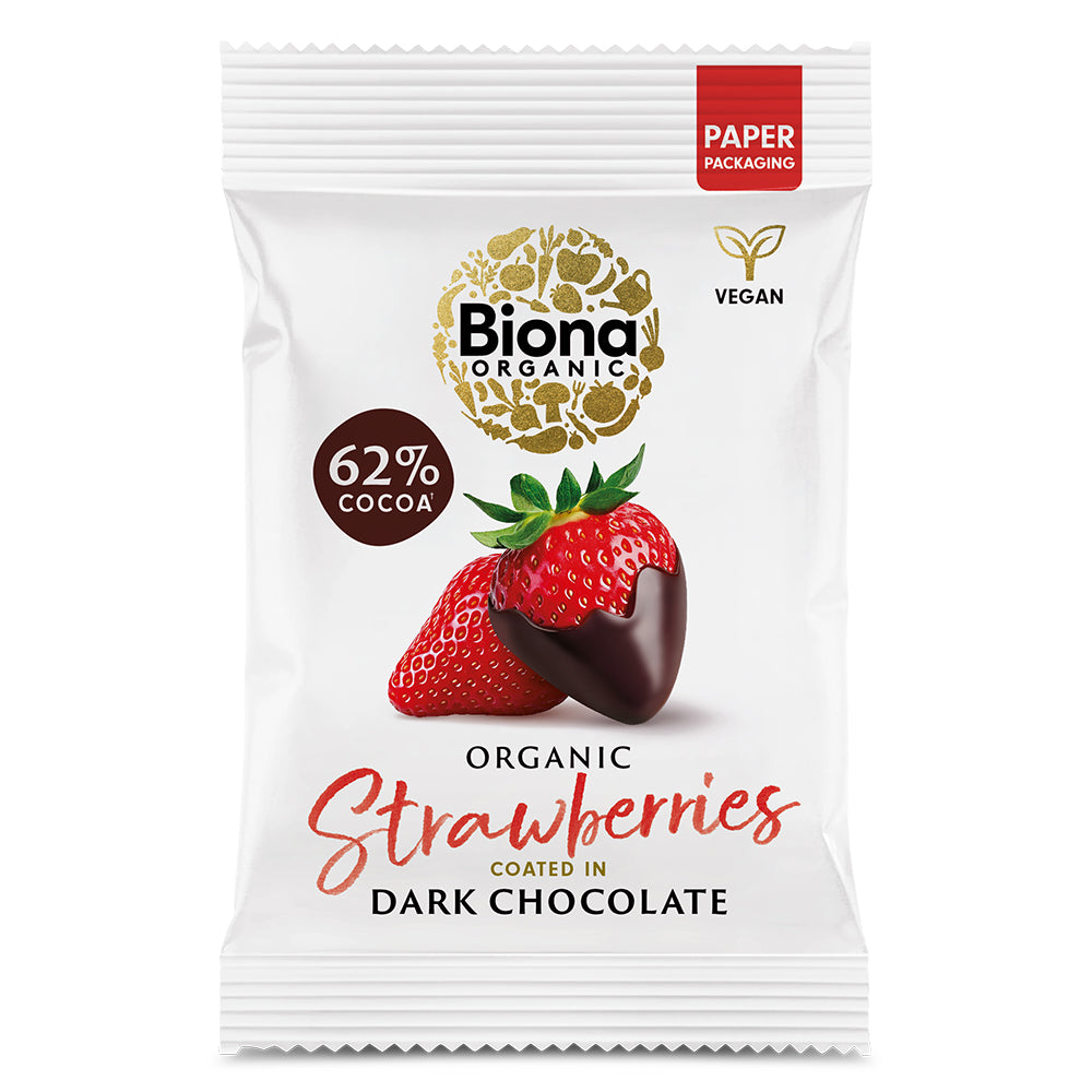 Biona_Organic Dark Chocolate Strawberries 45g-Pack of 2