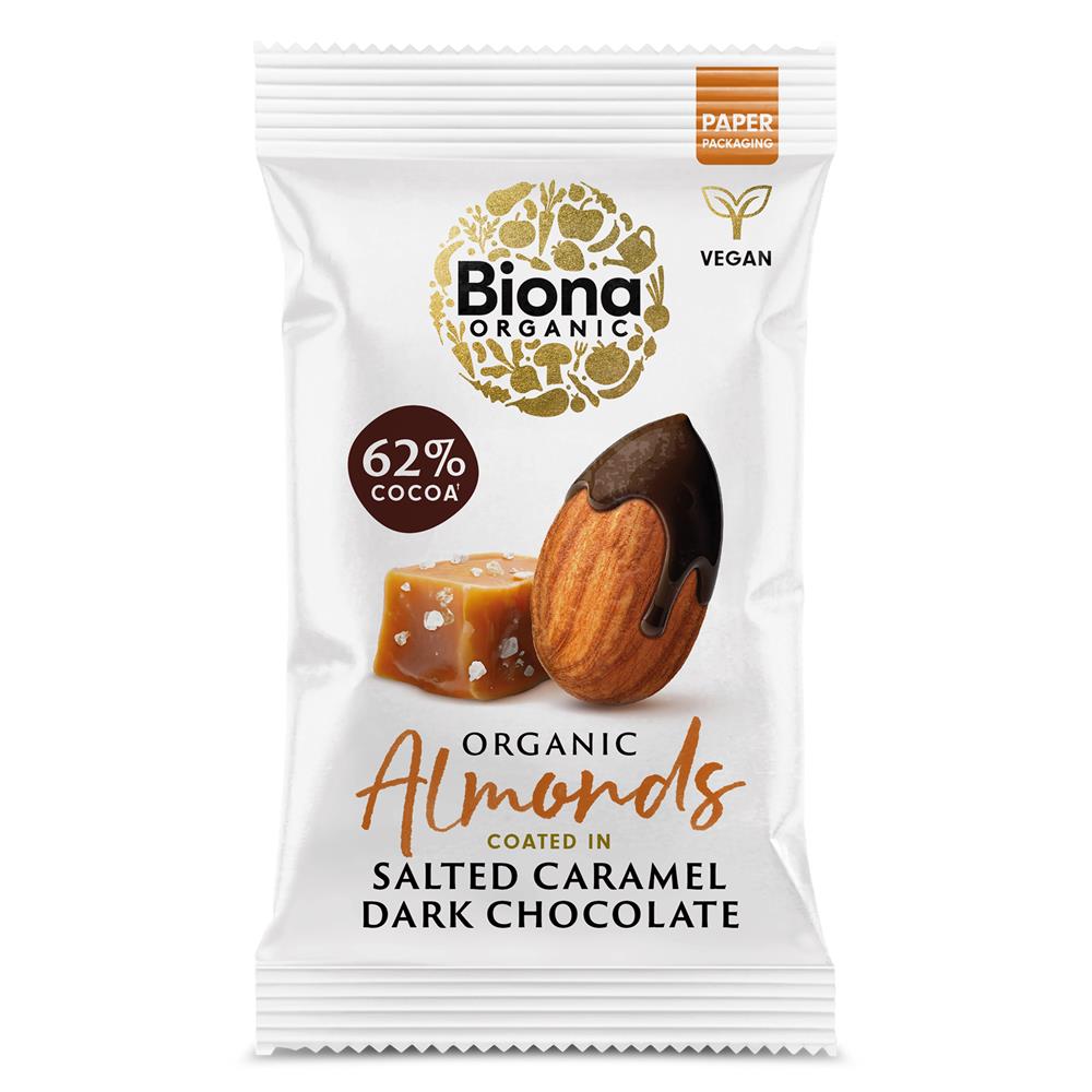 Biona_Organic Dark Choc Salted Caramel Roasted Almonds 30g-pack of 2