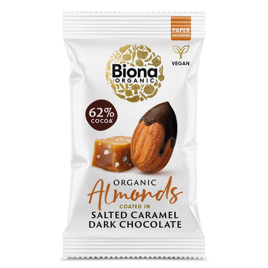 Biona_Organic Dark Choc Salted Caramel Roasted Almonds 30g-pack of 2