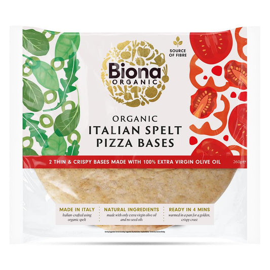 Biona_Organic Italian Spelt Thin & Crispy Pizza Bases 260g-pack of 2