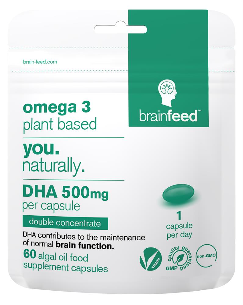 Brain Feed_Omega3 Plant-based DHA 500mg 1-a-day | EU Certified Brain Health