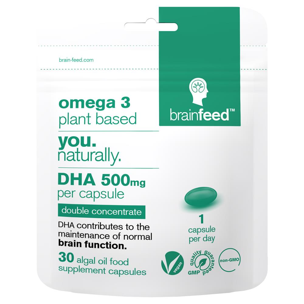 Brain Feed_Omega3 Plant-based DHA 500mg 1-a-day | EU Certified brain Health