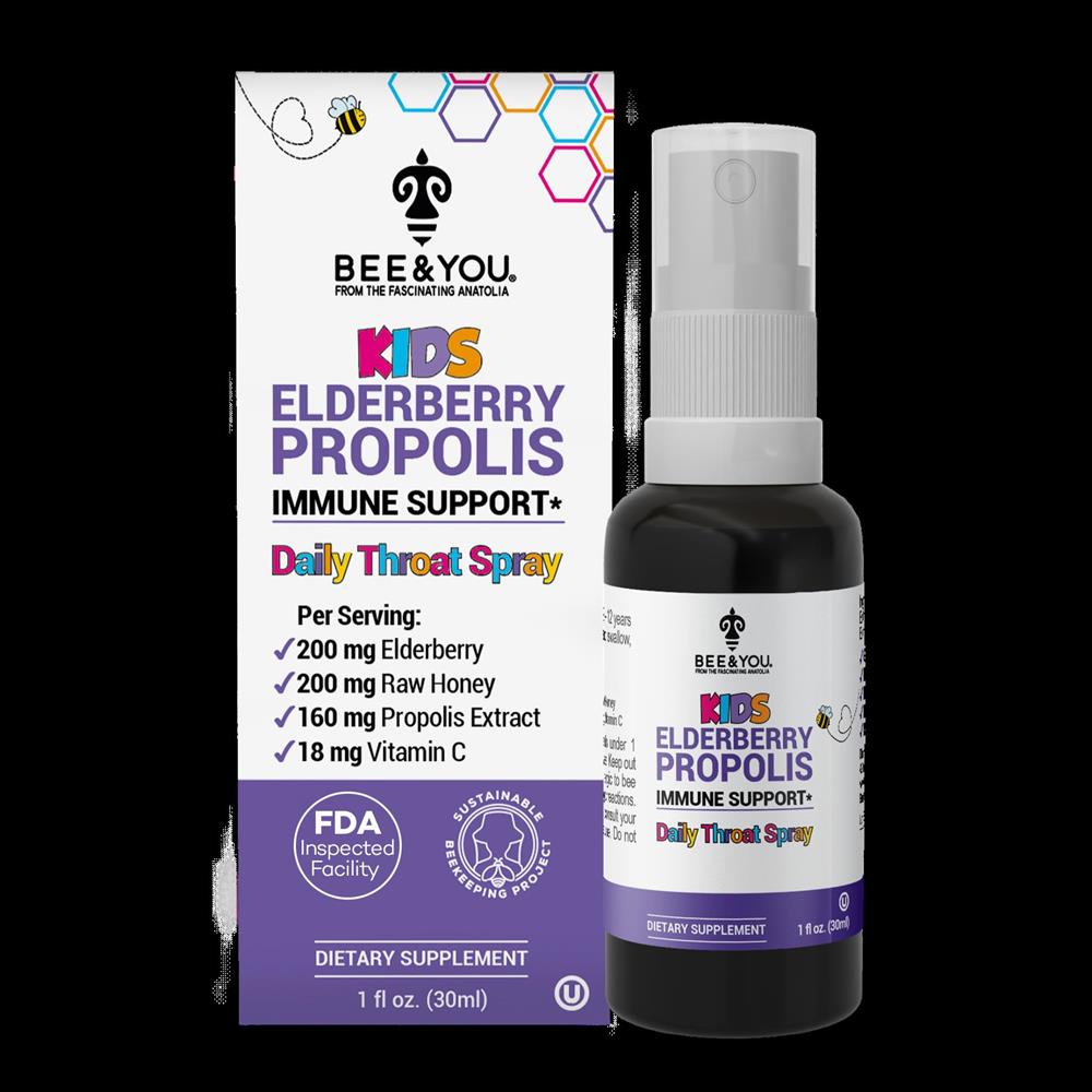 Bee and You_Propolis Elderberry Honey Throat Spray for kids. 30ml