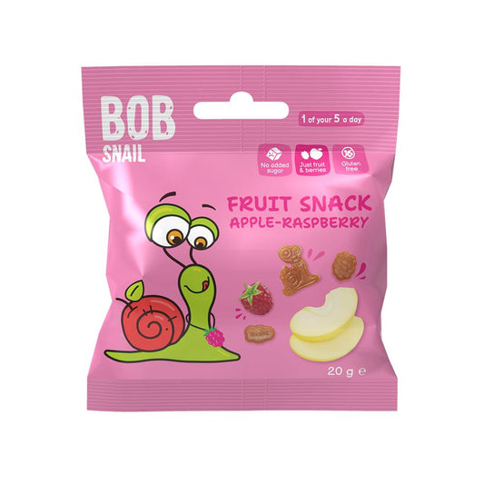 Bob Snail_Apple-Raspberry Fruit Bites 20g - 100% Fruit-pack of 16