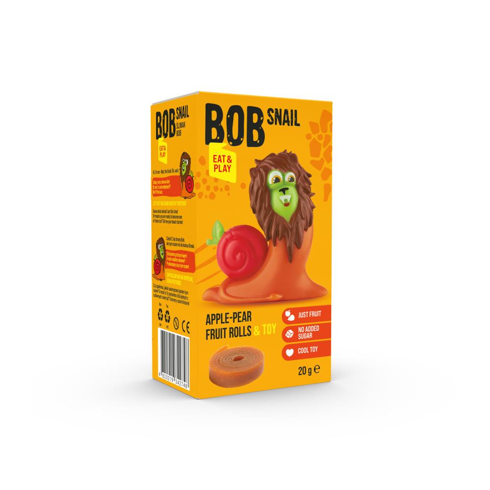 Bob Snail_Eat & Play - 2 x 10g Fruit Rolls + Toy-pack of 16