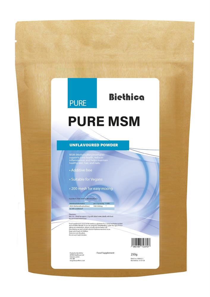 Biethica_MSM Powder unflavoured vegan 250g