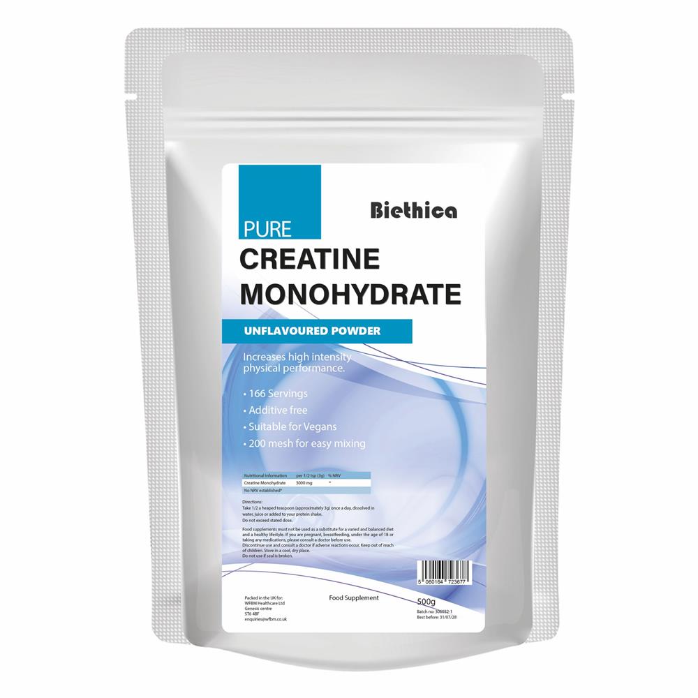 Biethica_Creatine Monohydrate Unflavoured Powder