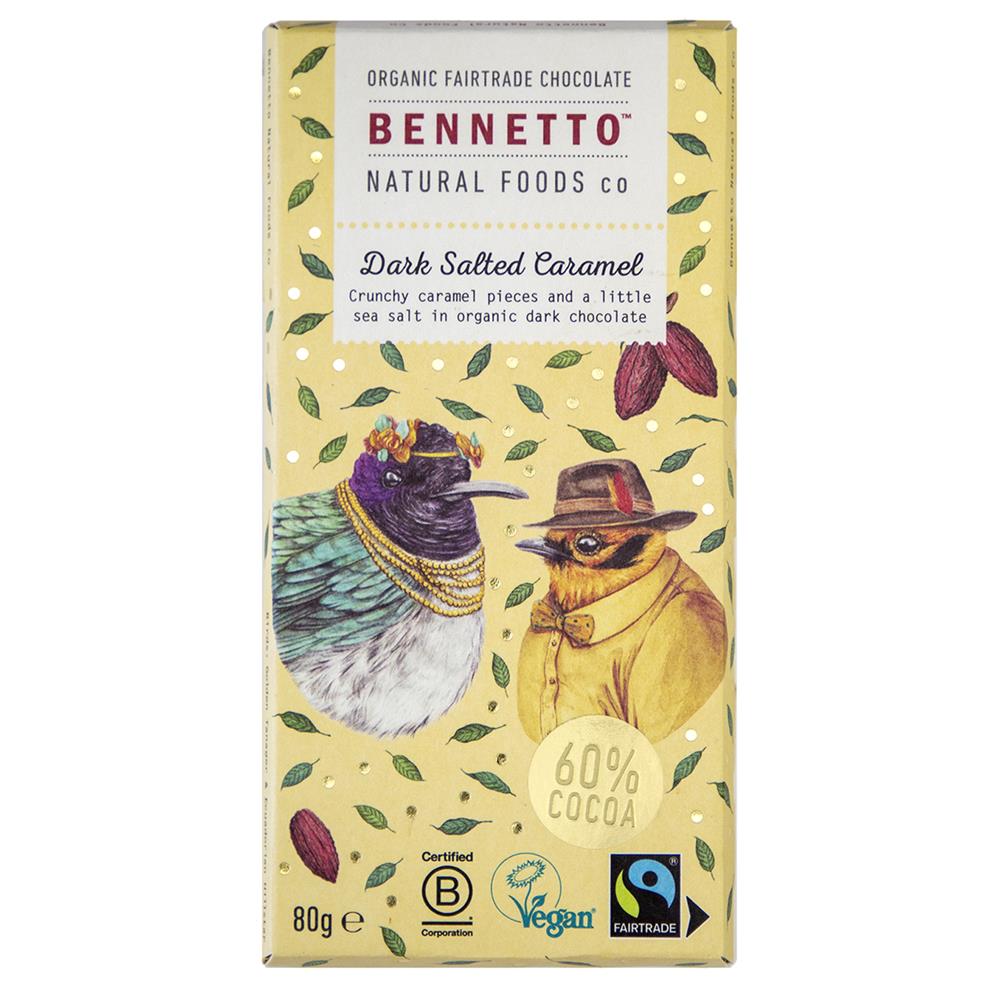 Bennetto_Organic Chocolate Bar Salted Caramel 80g-pack of 2