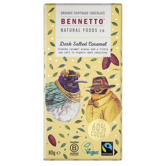 Bennetto_Organic Chocolate Bar Salted Caramel 80g-pack of 2