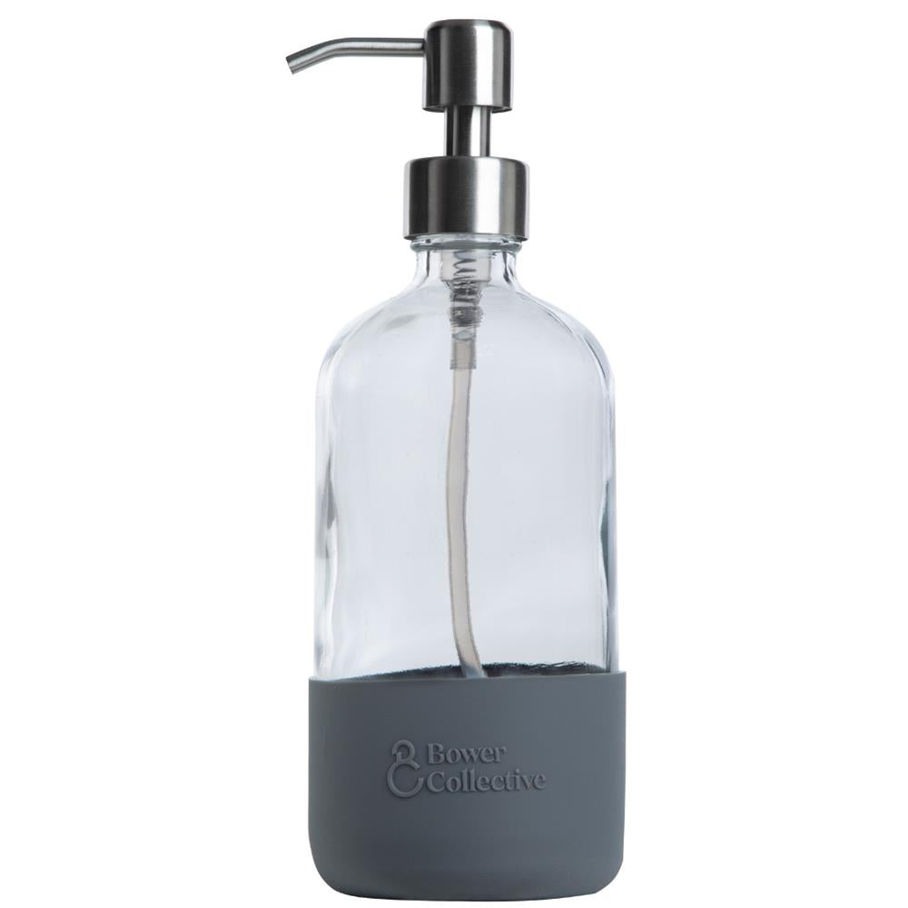 Bower Collective_Bower Glass Silicon Sleeve Pump Dispenser in Granite - 500ml