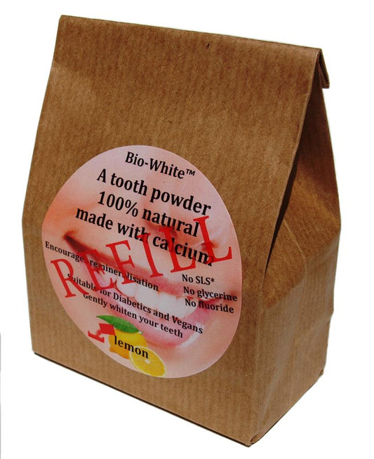 Bio-White_Organic Tooth Powder Lemon refill in a paper bag (no plastic) 35g