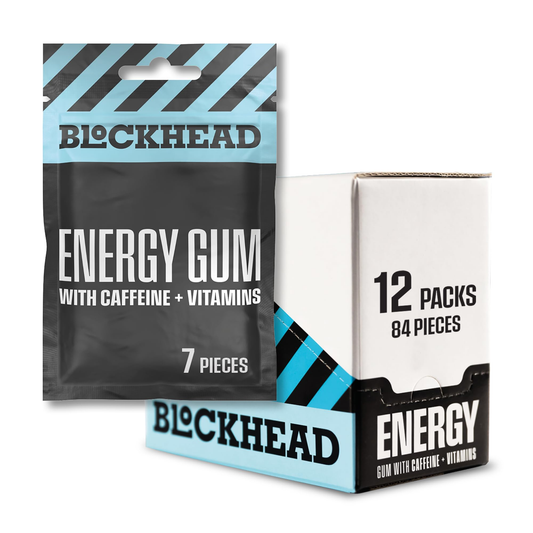 Blockhead Energy Gum 12 Packs of 7 Pieces Peppermint