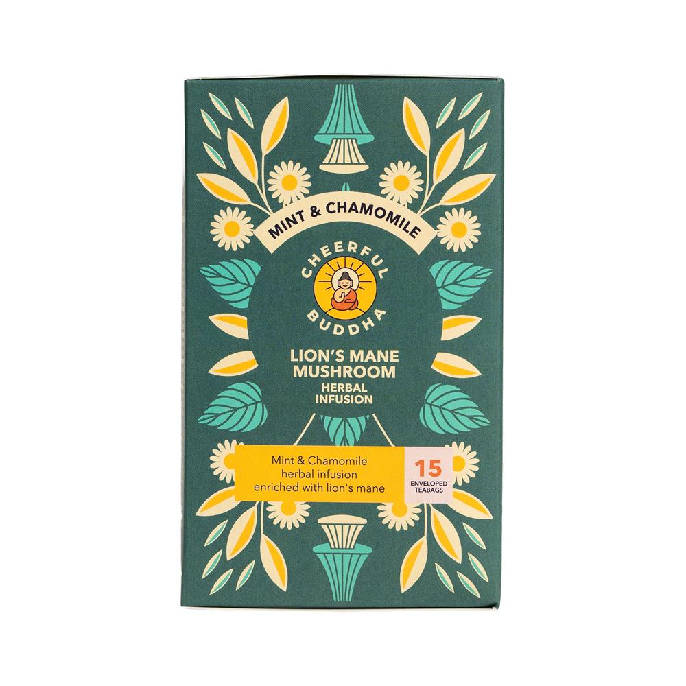 Cheerful Buddha Lion's Mane Mint and Chamomile 15 Tea Bag-pack of 2