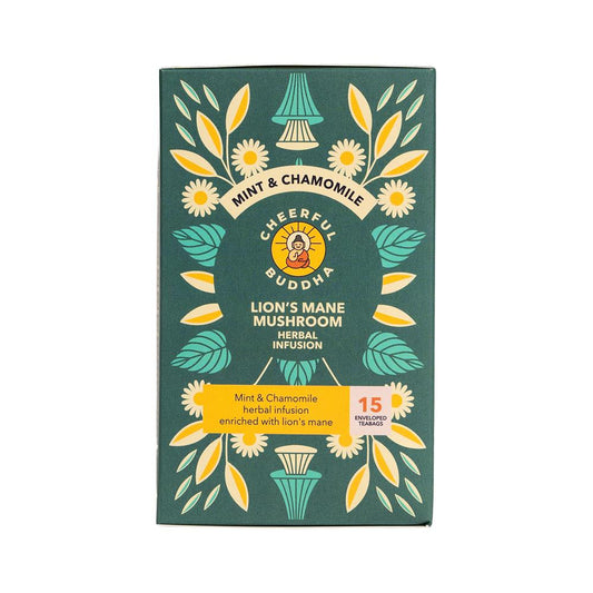 Cheerful Buddha Lion's Mane Mint and Chamomile 15 Tea Bag-pack of 2