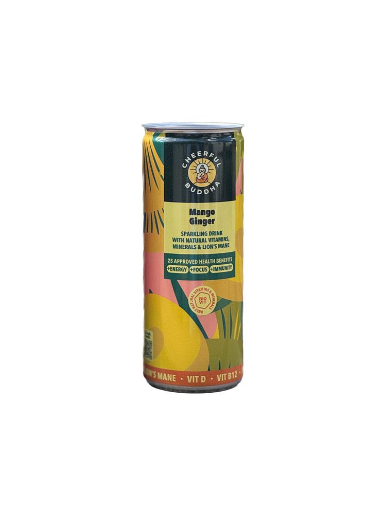 Cheerful Buddha_Mango and Ginger Mushroom Sparkling Drink 250ml-pack of 12