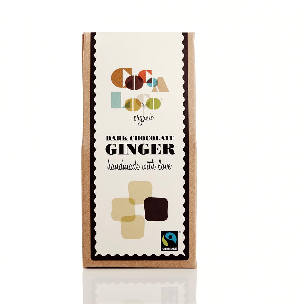 Cocoa Loco_Organic F/T Dark Chocolate Ginger Bar 100g