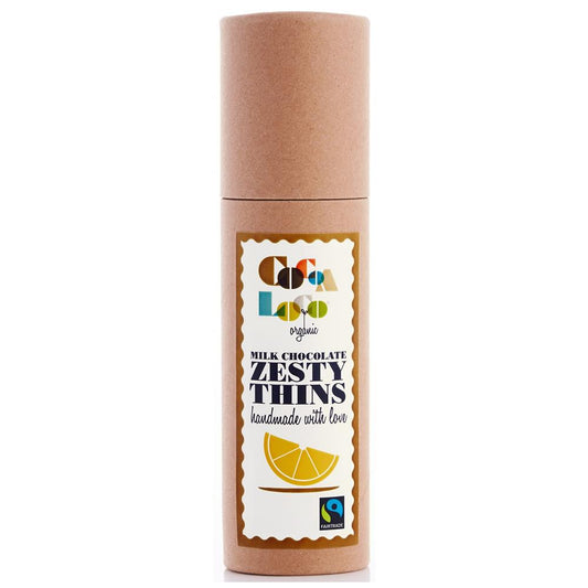Cocoa Loco_Organic F/T Zesty Orange & Milk Chocolate Thins 170g