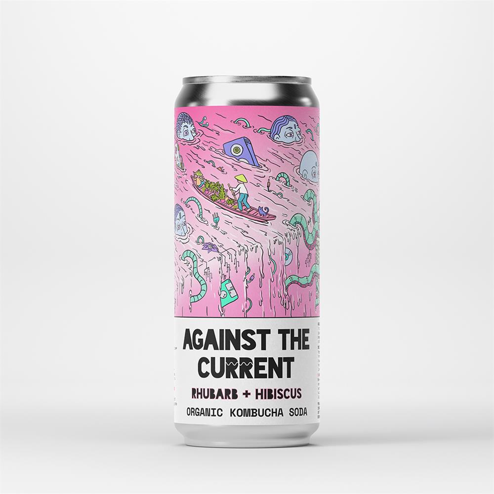 Counter Culture_Rhubarb + Hibiscus Organic Kombucha Soda 330ml-pack of 3