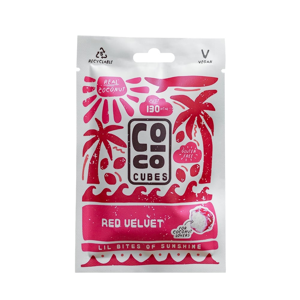 Coco Cubes_Red Velvet Coconut Snack 30g-pack of 12