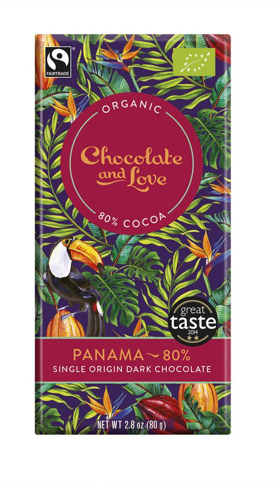 Chocolate and Love_Organic/Fairtrade extra dark Panama chocolate 80%-pack of 14