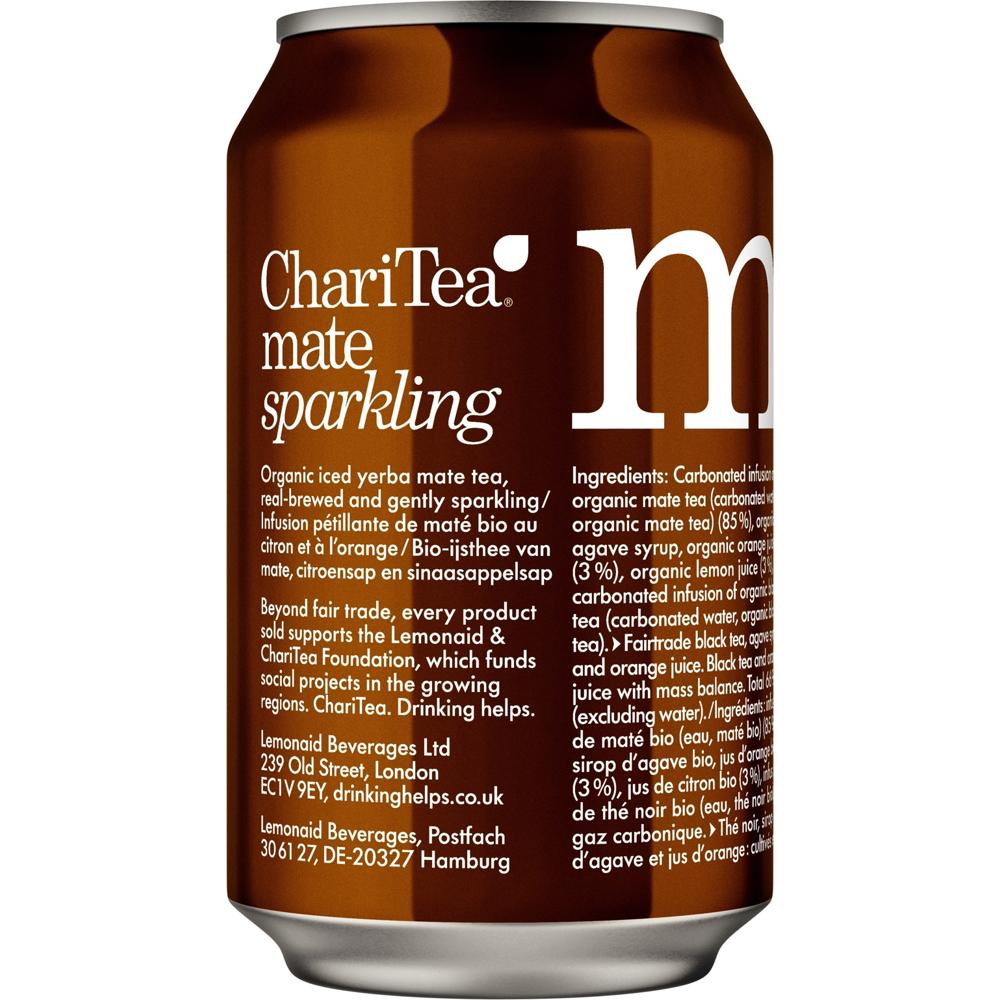 ChariTea_Organic Sparkling Iced Tea - 330ml cans-Pack of 4