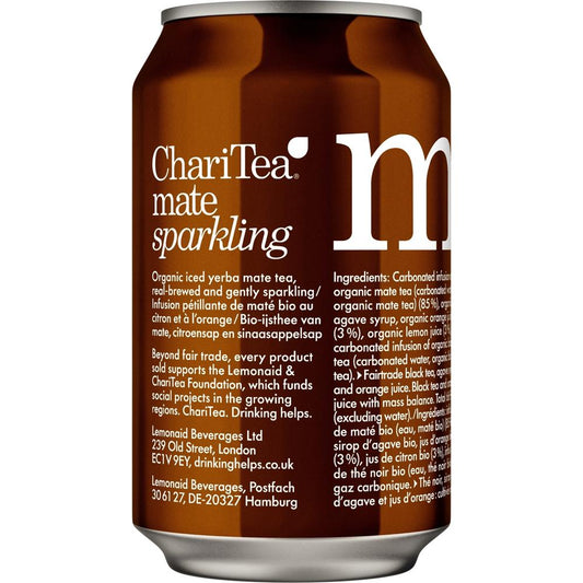 ChariTea_Organic Sparkling Iced Tea - 330ml cans-Pack of 4