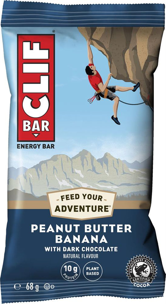 Clif Bar_Peanut Butter Dark Choc Bar with Dried Bananas & 10g Protein 68g-Pack of 12