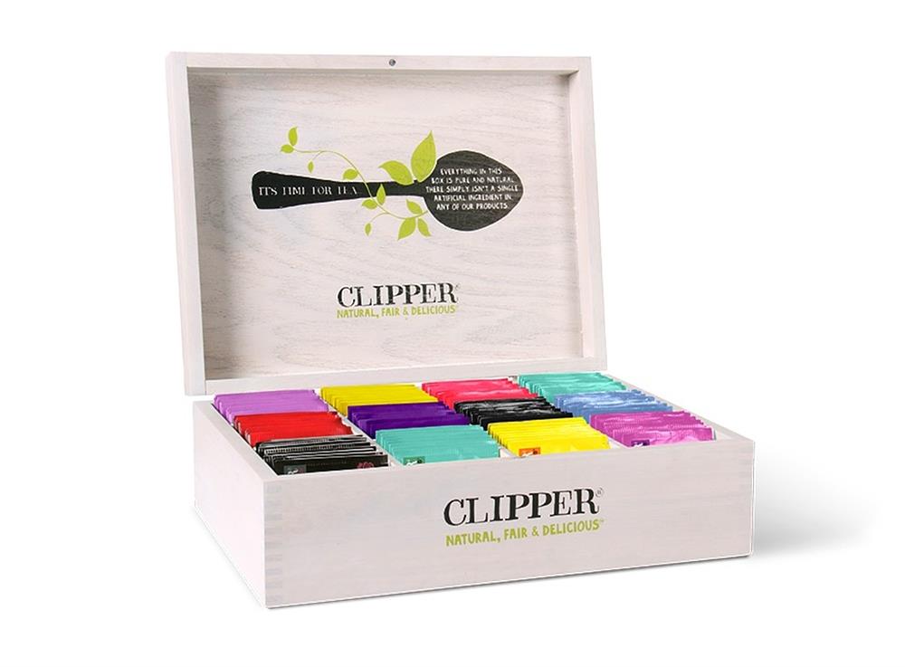 Clipper_Wooden 12 Compartment Branded Chest - Tea/Coffee Not Included