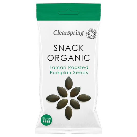 Clearspring_Snack Organic Tamari Roasted Pumpkin Seeds 30g