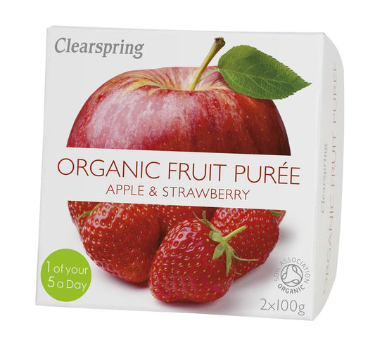 Clearspring_Organic Fruit Puree Apple/Strawberry (2x100g)